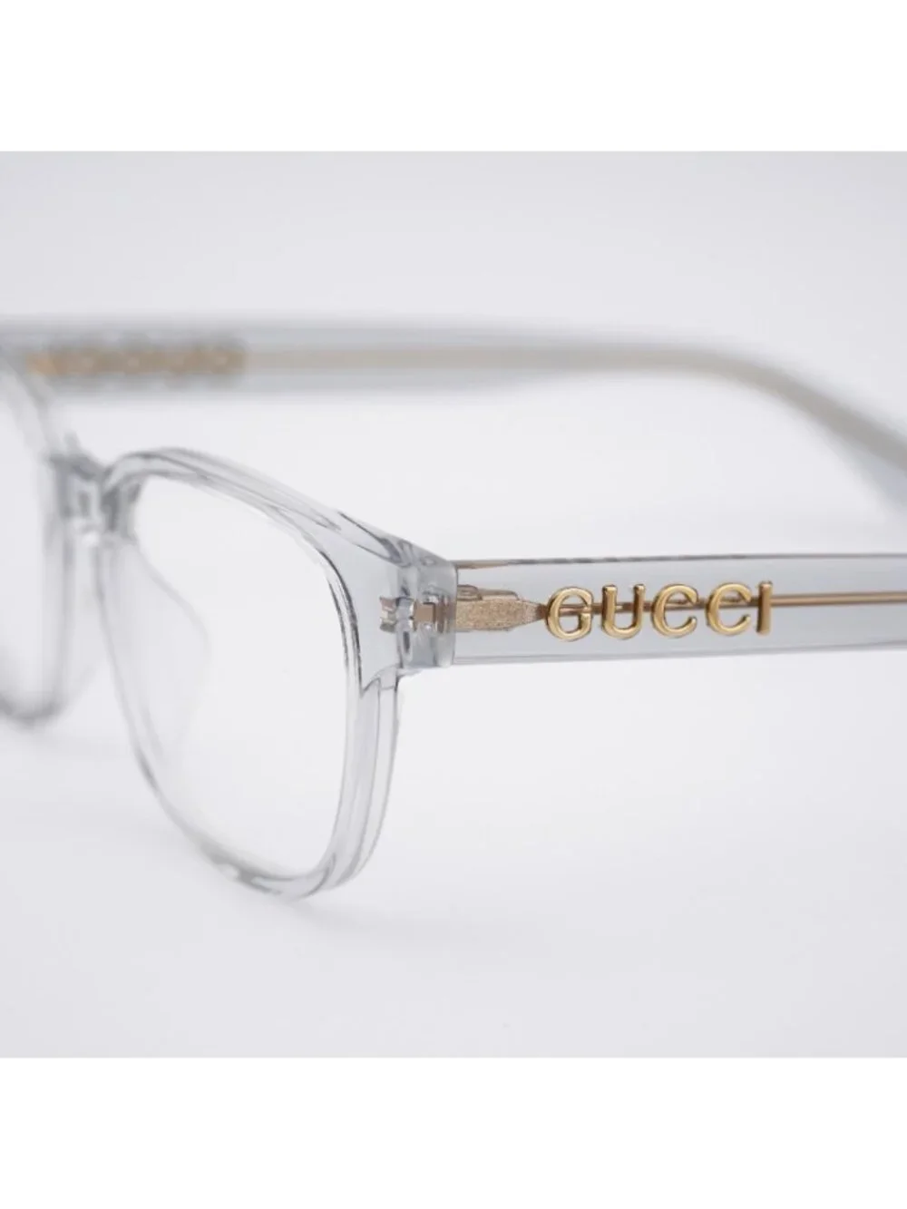 Gucci GG1746OA 003 Eyeglasses Transparent Grey 52mm Square Frame